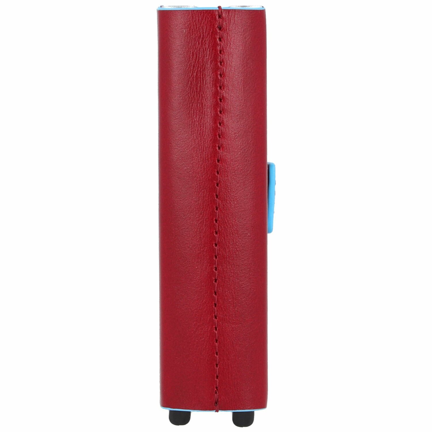 Piquadro Portacarte di credito quadrato blu in pelle 7 cm red