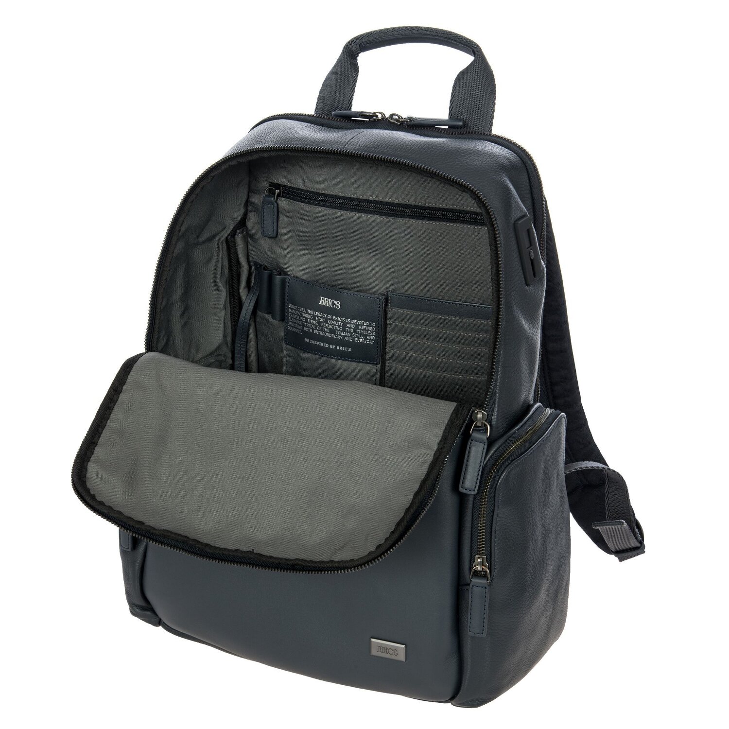 Bric's Torino Zaino in pelle 45 cm Scomparto per laptop navy