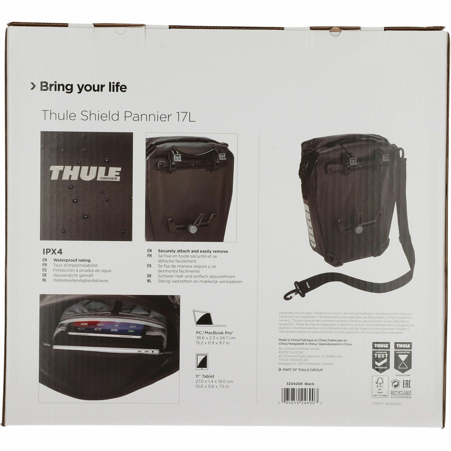 Thule Borsa da bici Shield Pannier 17L 35 cm Scomparto per computer  portatile black